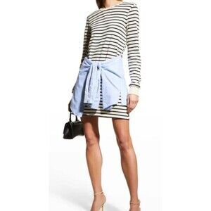 VERONICA BEARD Laszlo Dress Women's Costal Tie-Waist Striped Short Preppy Sz L